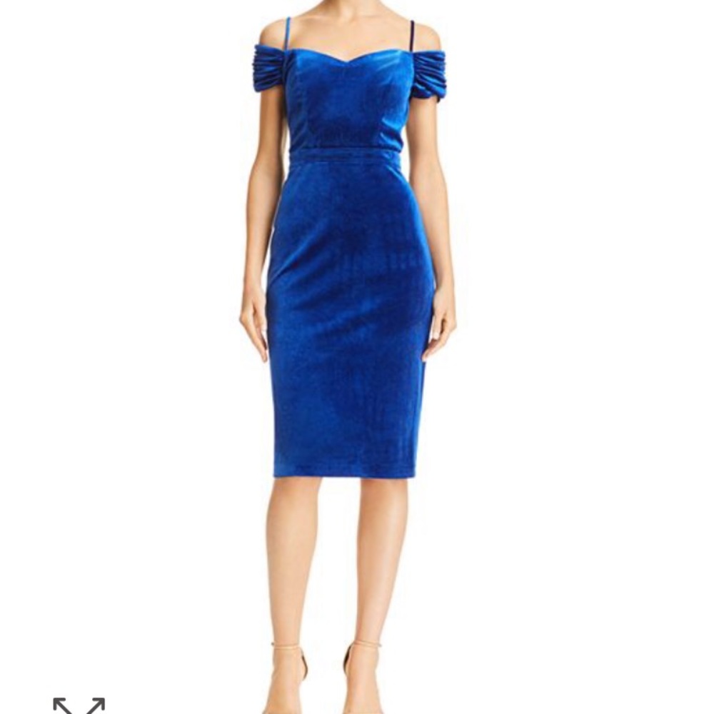Laundry velvet cold-shoulder dress by Shelli Segal